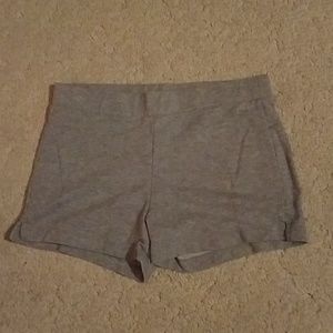 Soft, grey, pajama shorts